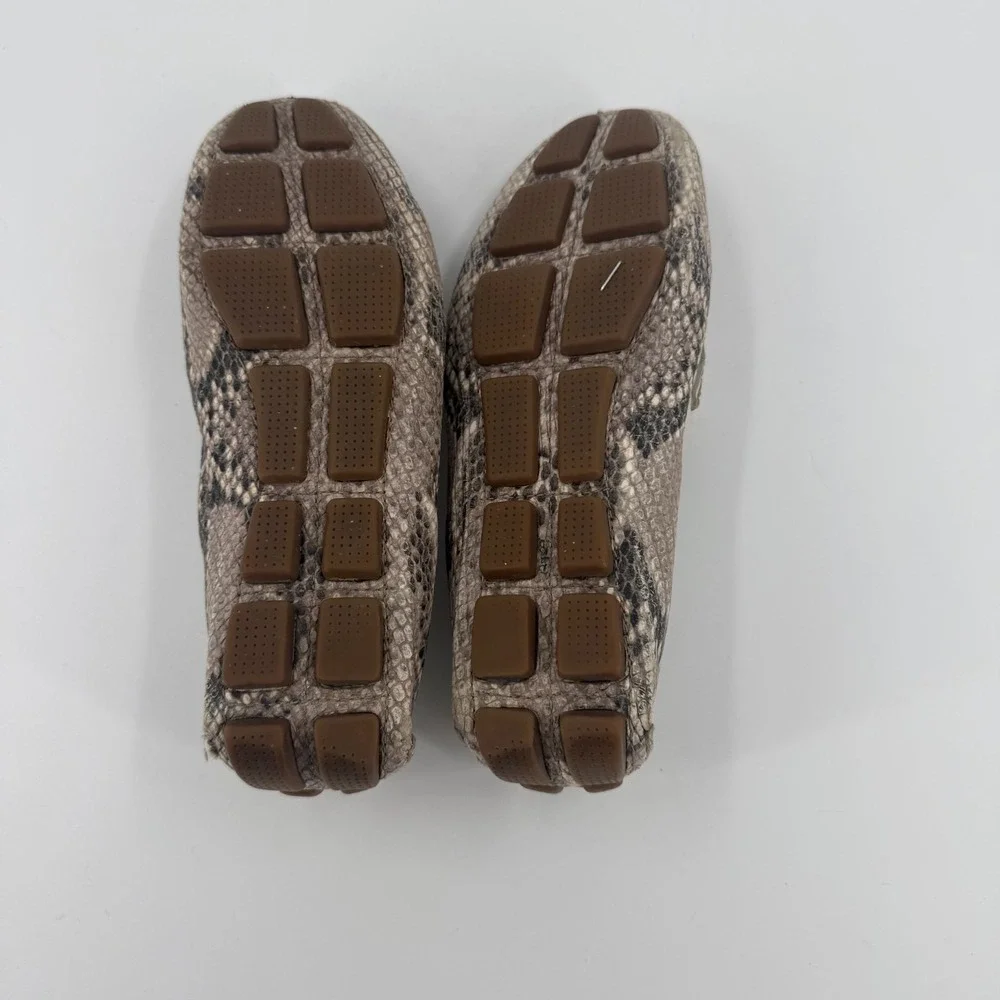 Cole Haan Driving Loafers Womens US 5B Brown Black Python Print Tassel Slip On